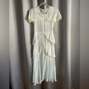 White cream vintage summer dress
